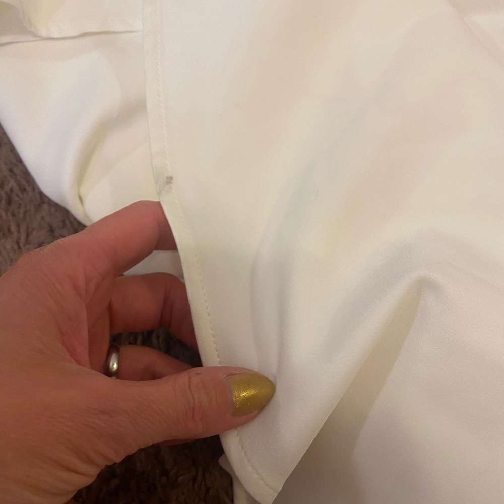 Nanette Lepore Cream Fit Flare Dress Stretch A Line Puff Sleeve 2 NEW $128 - Picture 14 of 15